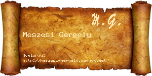 Meszesi Gergely névjegykártya